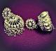 Rustic Cutwork Gallant Silver Filigree Jhumki